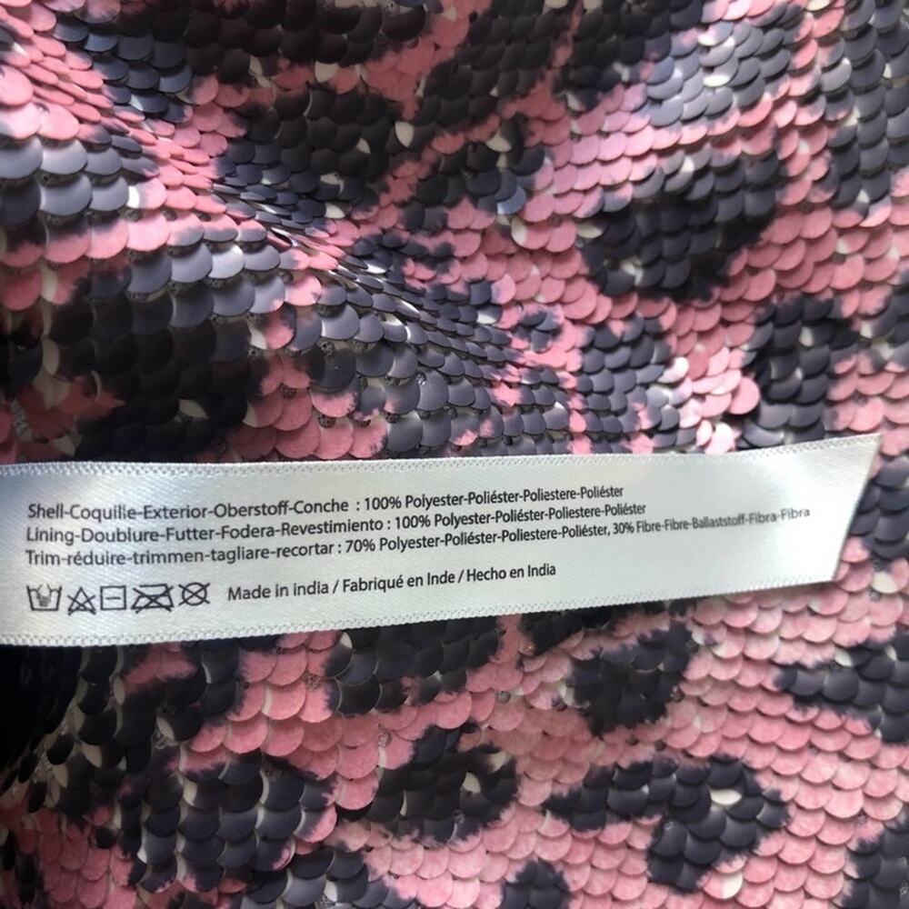 NWT Free People Skinny Sequin Mini Skirt Pink Cheetah  Size 8 - Picture 9 of 13